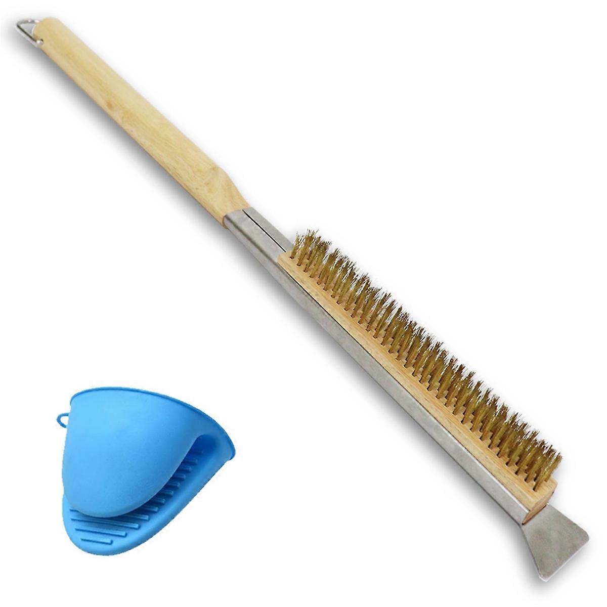 Pizza Brush Long Handle Pizza Brush & Removable Baking Hand Clip Set
