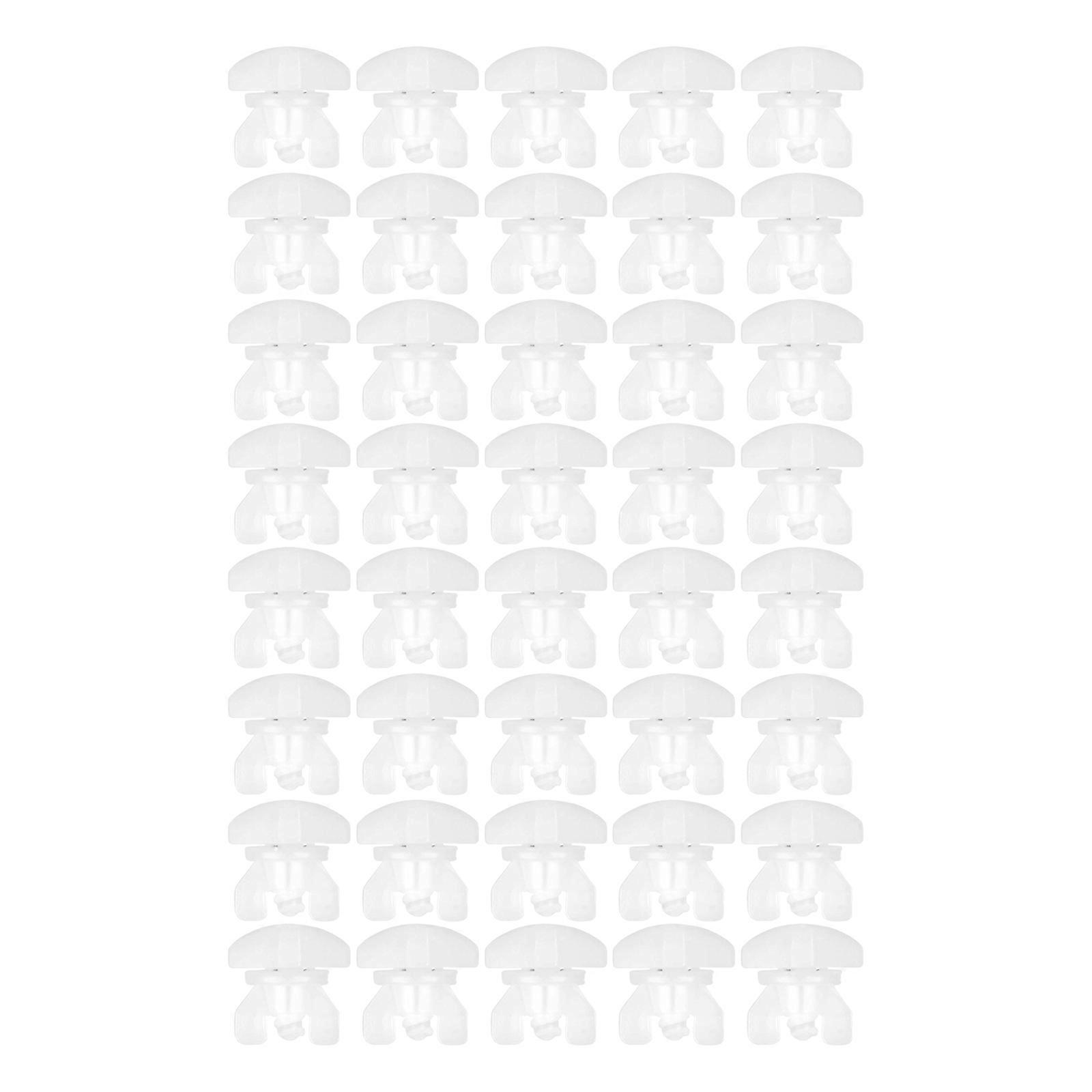 20/40Pcs White Plastic Curtain Rails Brackets Stoppers Curtain Track Sliding Gliders for Secure Drapery Positioning