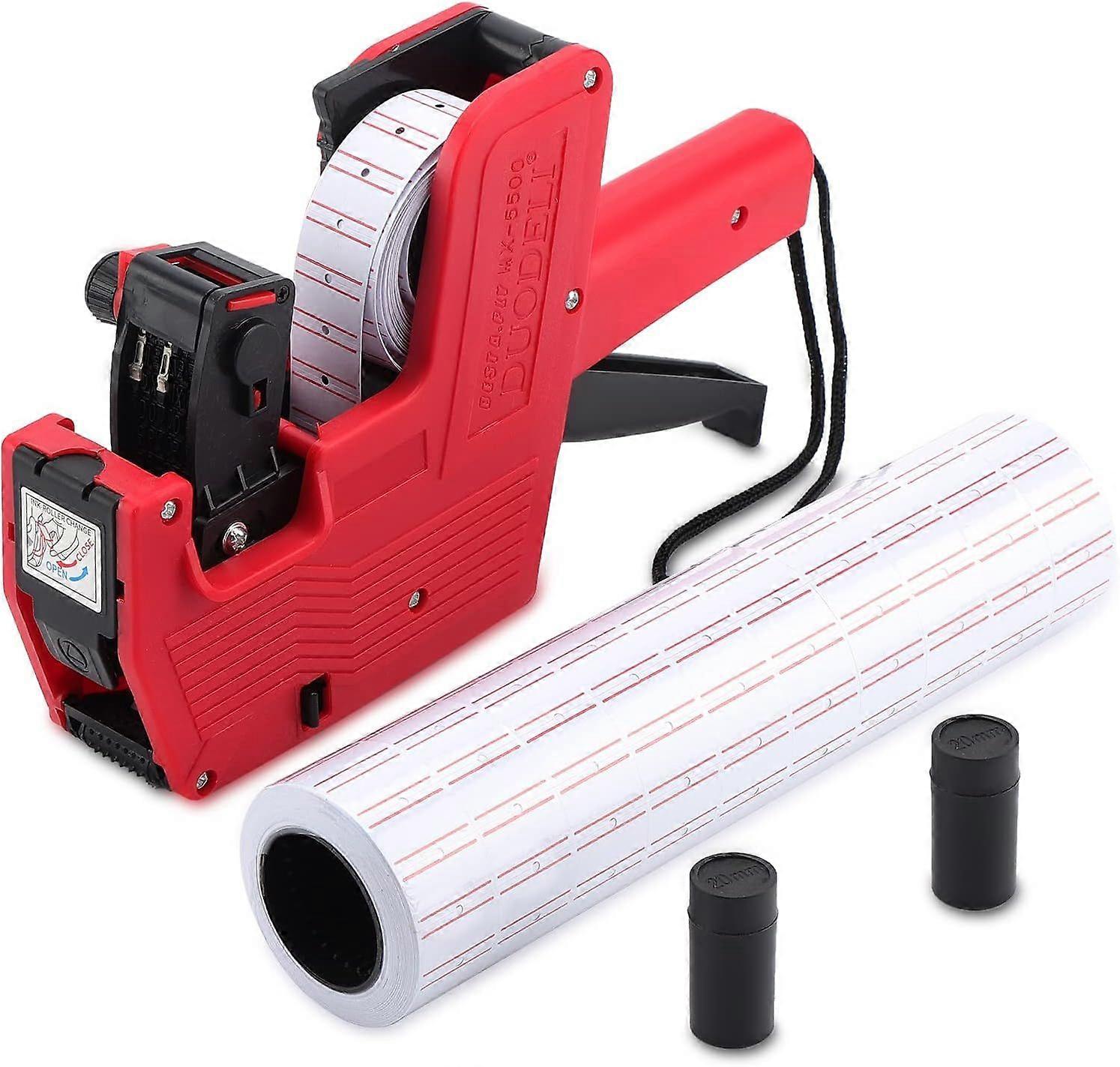 8-Digit Price Gun Kit - Includes 5000 Stickers and Ink Roller