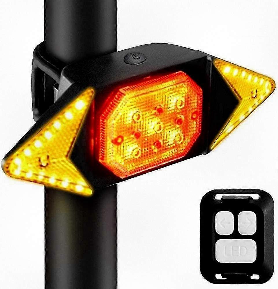 USB Rechargeable Waterproof LED Bike Rear Light with Turn Signals and Warning Function