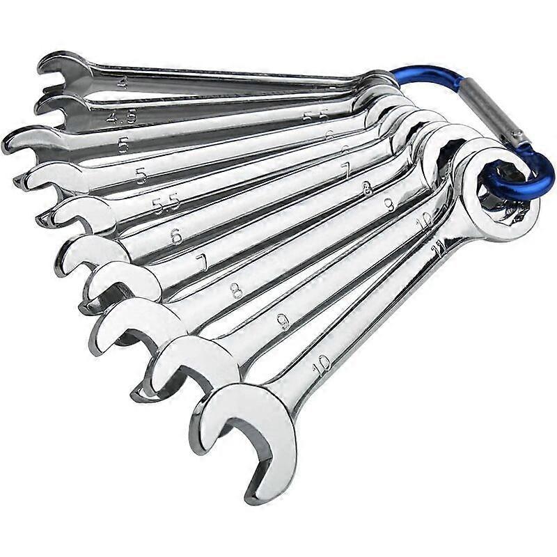 Set de 10 mini-clés - Clés combinées en chrome vanadium 4-11mm