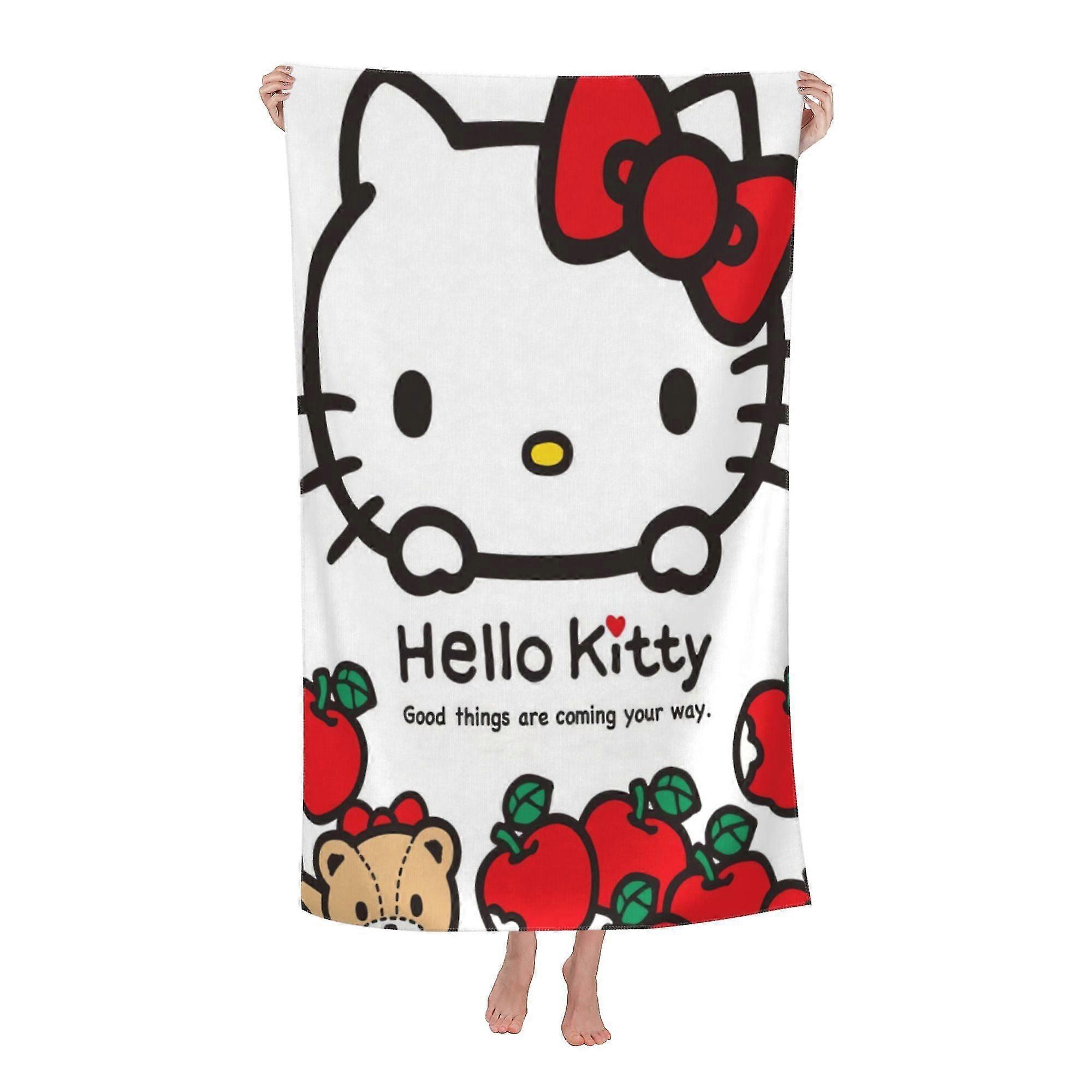 Hello Kitty Beach Towel, Large Microfiber Bath Towel #KwTS