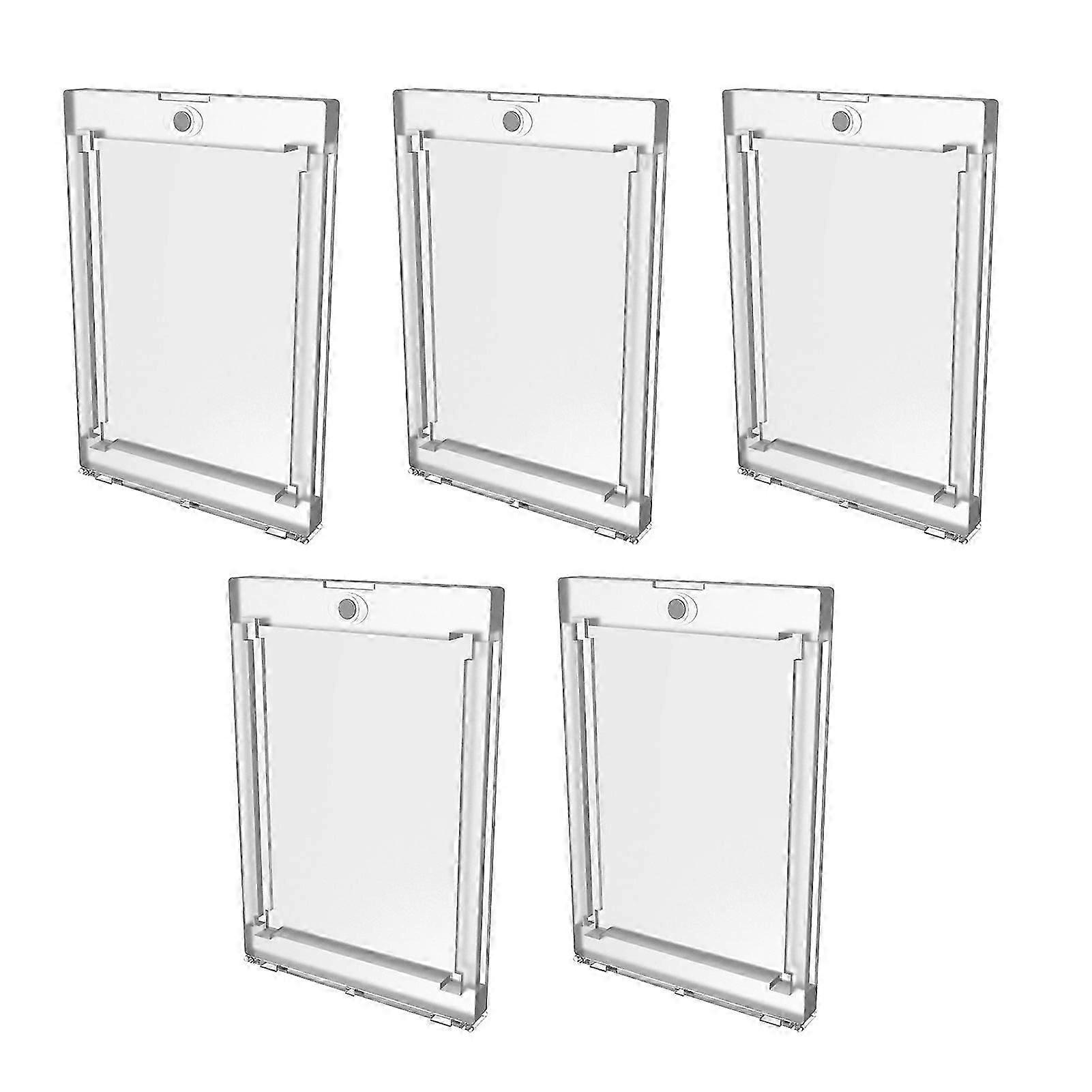 5pcs Rectangle Transparent Collection Magnetic Sports Star Yugioh PS Trading Card Holder Durable Display Case UV Proof Game Home