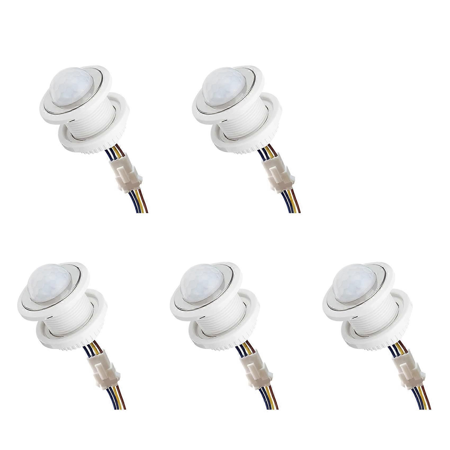 5X Mini Motion Sensor Light Switch 110-220V Adjustable PIR Sensor with Time Delay Infrared Detection for Home Use