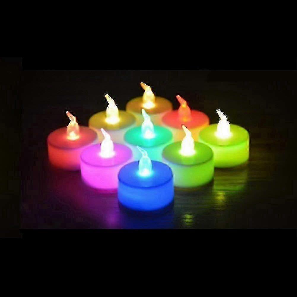 24 Pack Led Κεριά Τσαγιού 7 Χρώμα Αλλαγή Φλόγας Tealight Κερί Long-HD