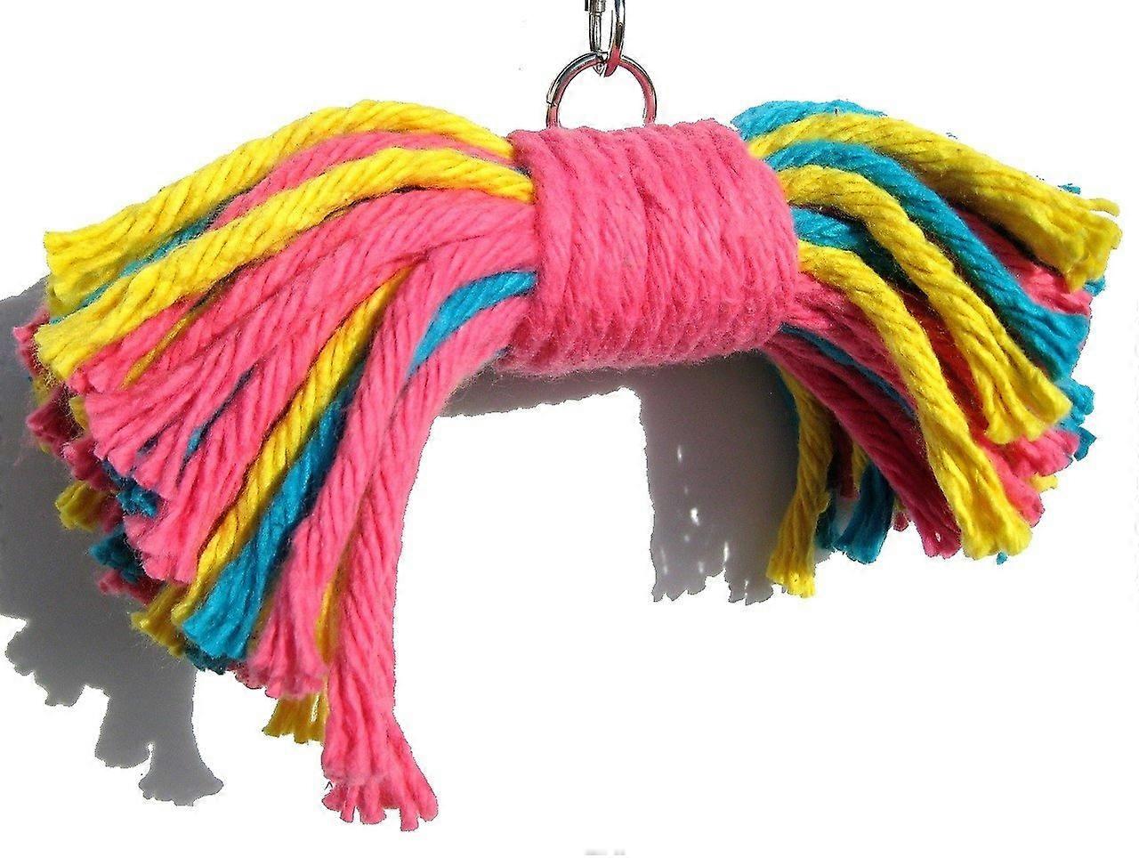 Bow Tie Bird Toy for Parrots - Colorful, Durable, Interactive, 8-Inch Size, Ideal for Chewing and Play