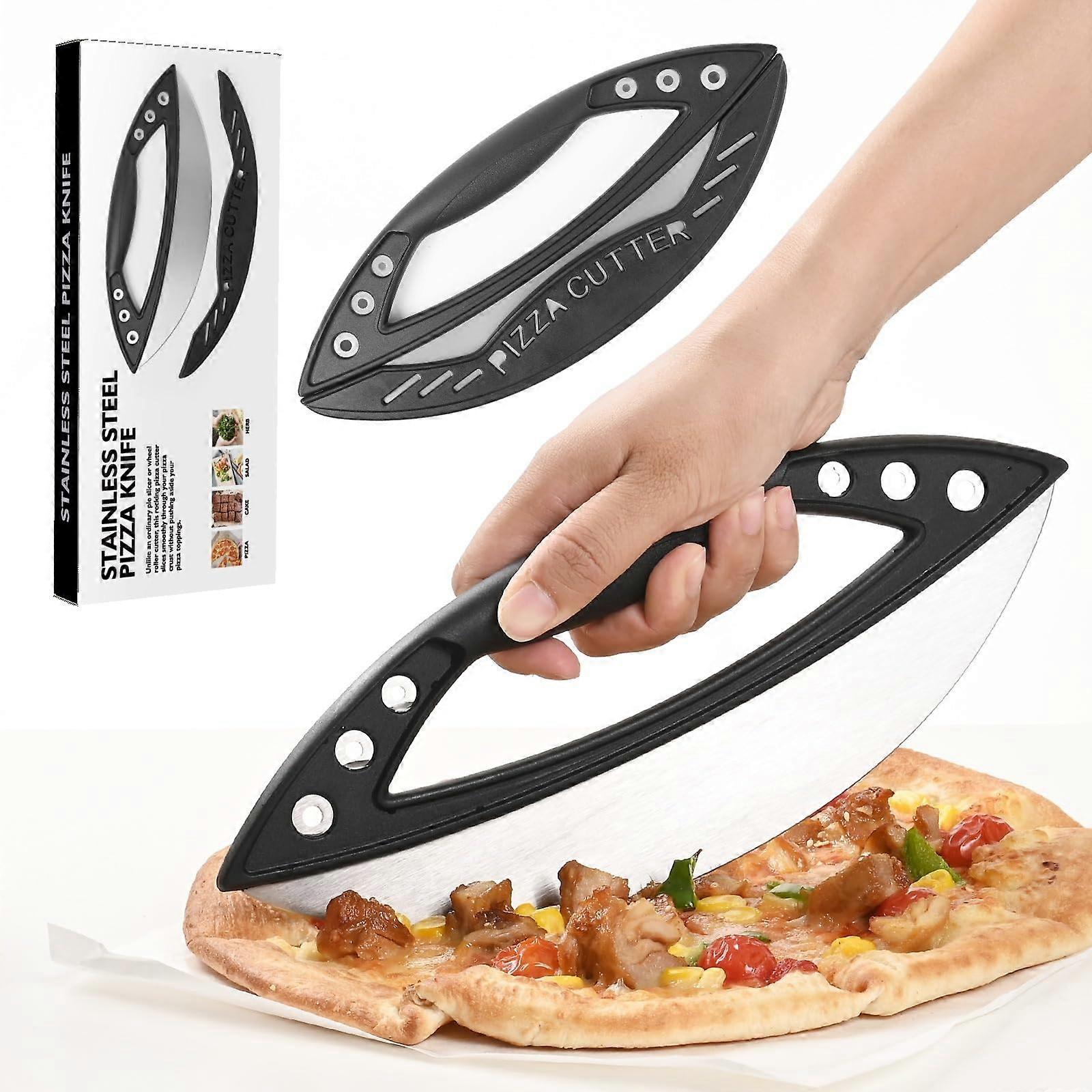Pizza Cutting Swing Knife 12 Inches Stainless Steel Blade for Slicing Pizza, Bread, Rolls, and Frozen Foods
