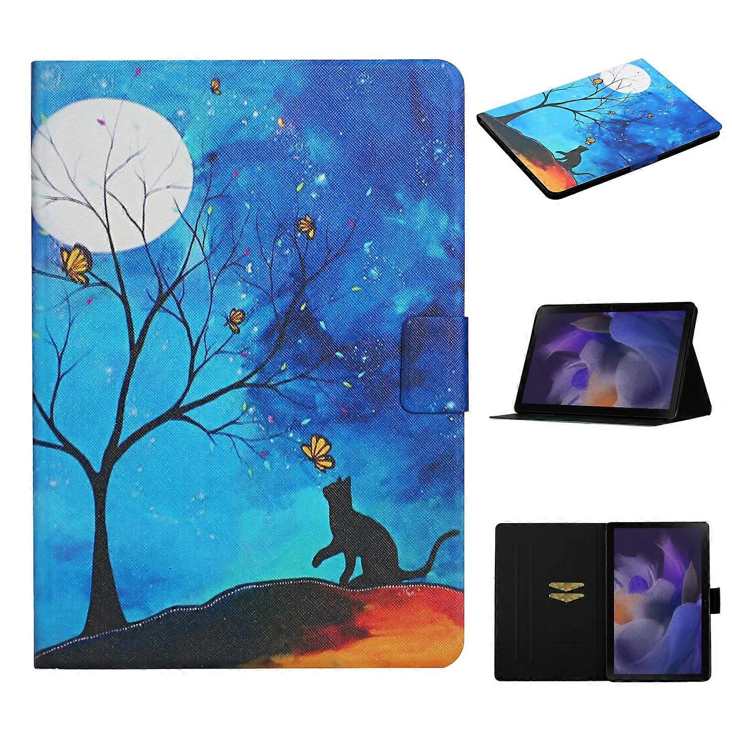 Colored Drawing Pattern Horizontal Flip PU Tablet Case with Sleep / Wake-up Function