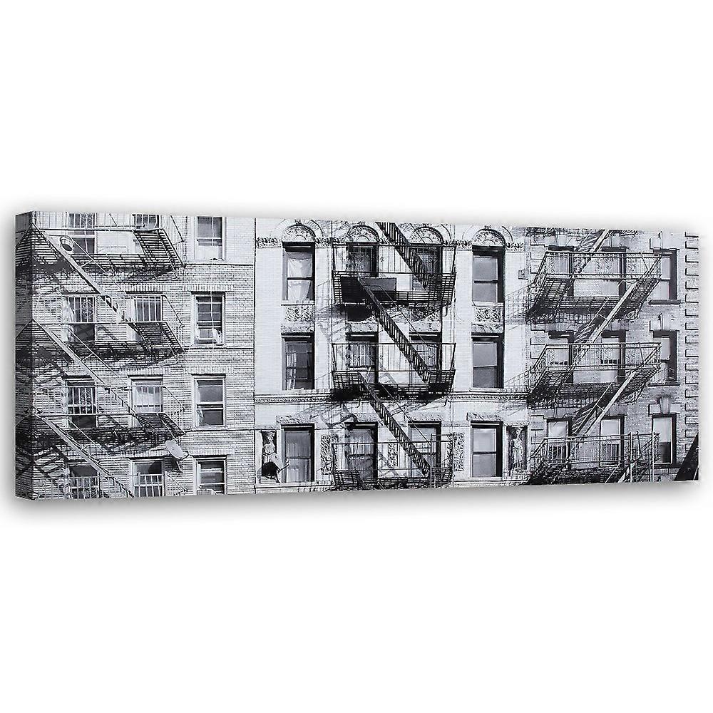 Impression sur toile, bâtiment N&B - 120x40