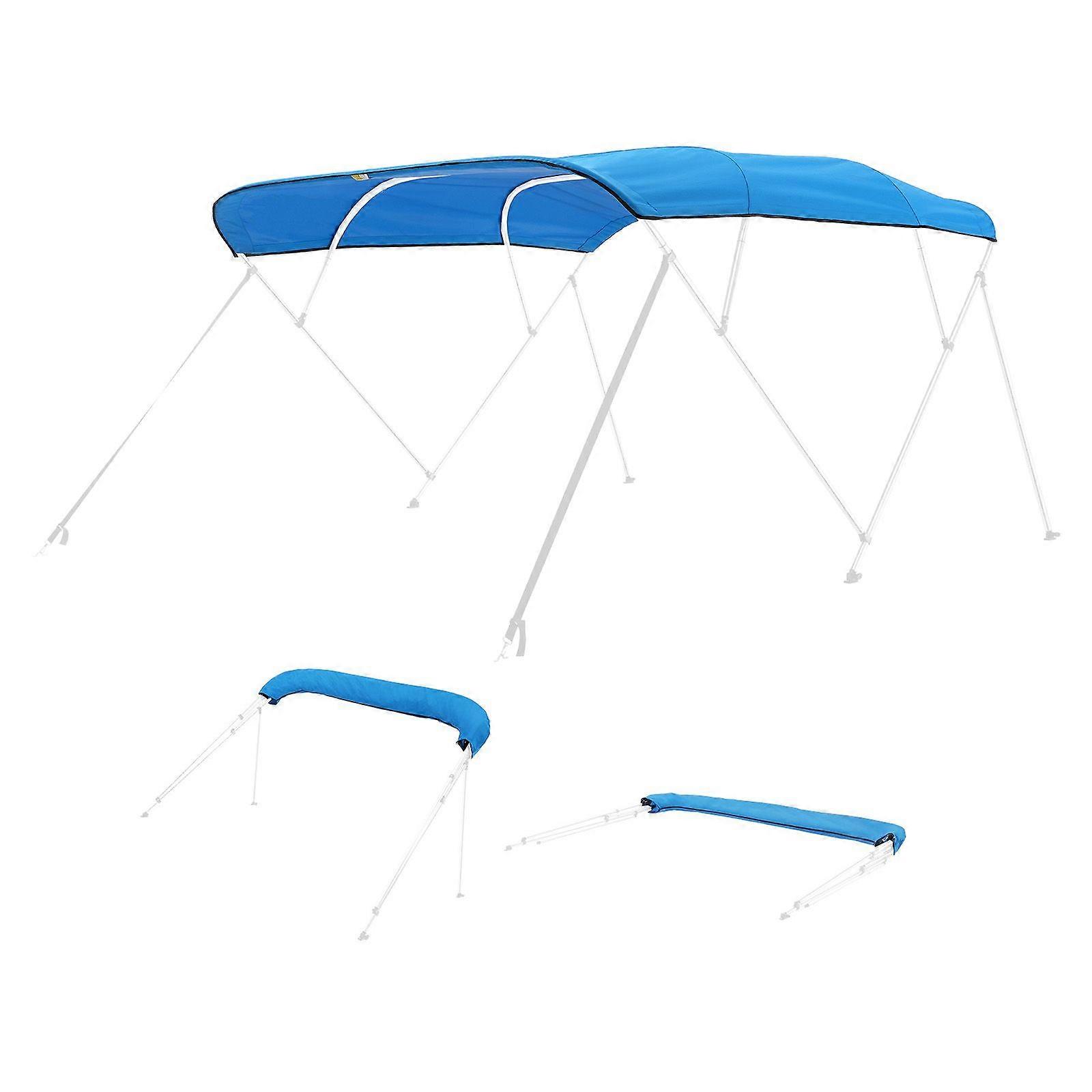 4 toits bimini bateau à l’avant, auvent en polyester 600D, imperméable et protection solaire avec sac de rangement, 96 « Lx(97 »-103 »)W, bleu Pacifique
