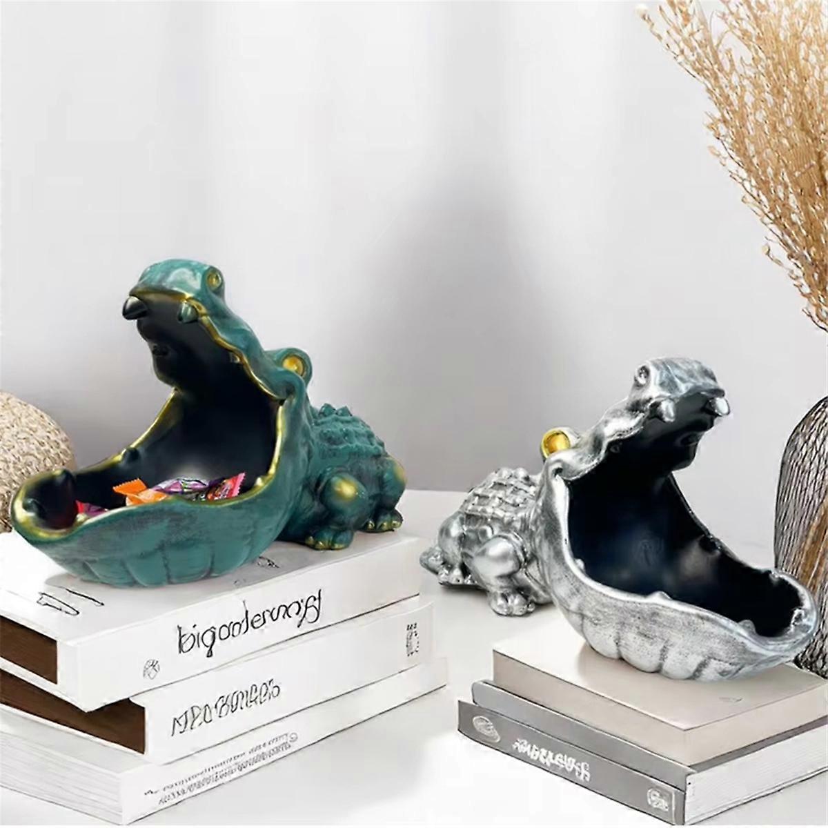 and crocodile card and key storage box green
