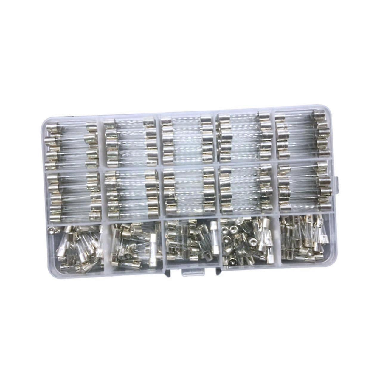 20A Glass Tube Fuses Assorted Kit 250pcs Fast Blow Compatible with Electronics Appliances and Circuit Protection