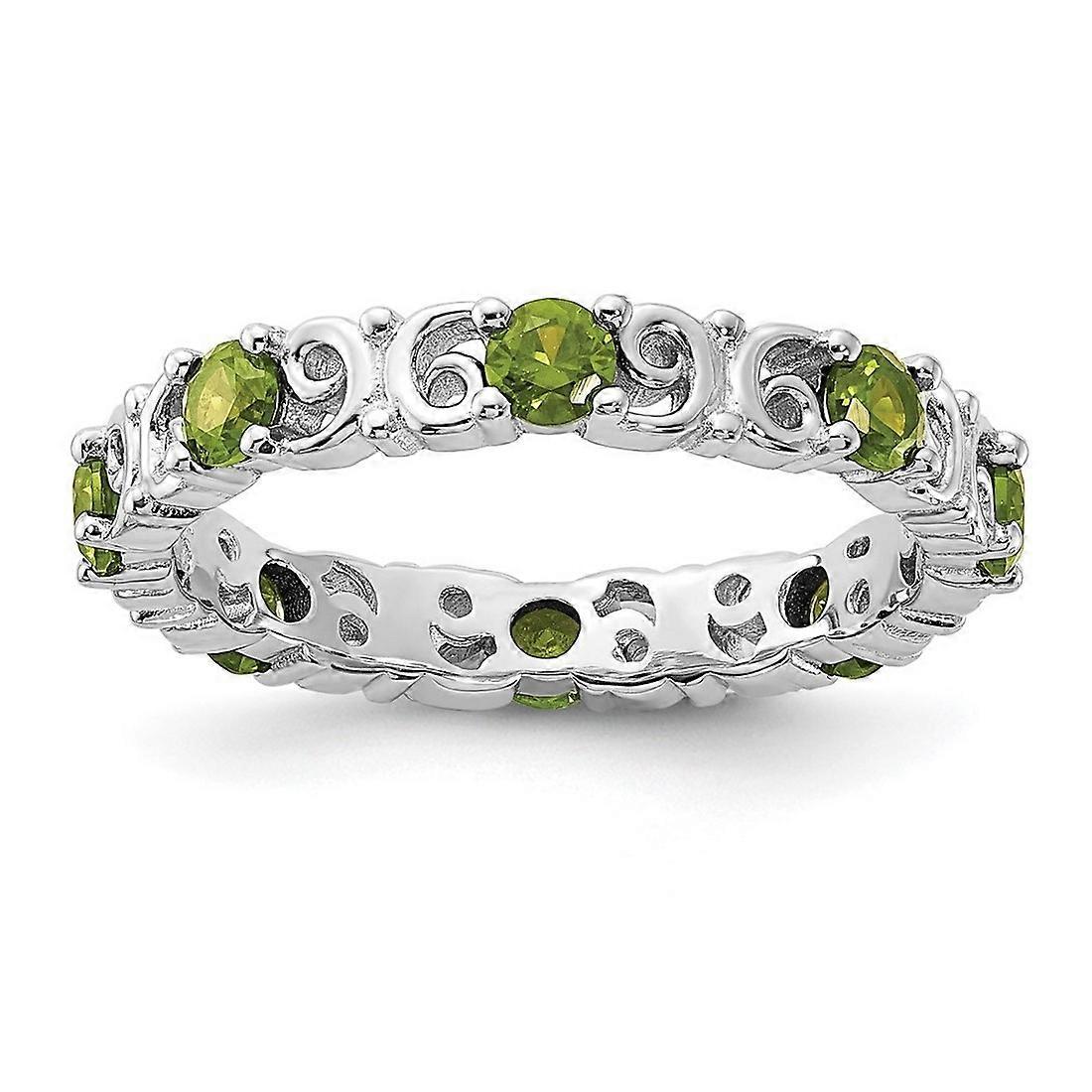 925 Sterling Silver Stackable Peridot Ring-Stackable-Ring for Women - Ring Size: 5 to 10