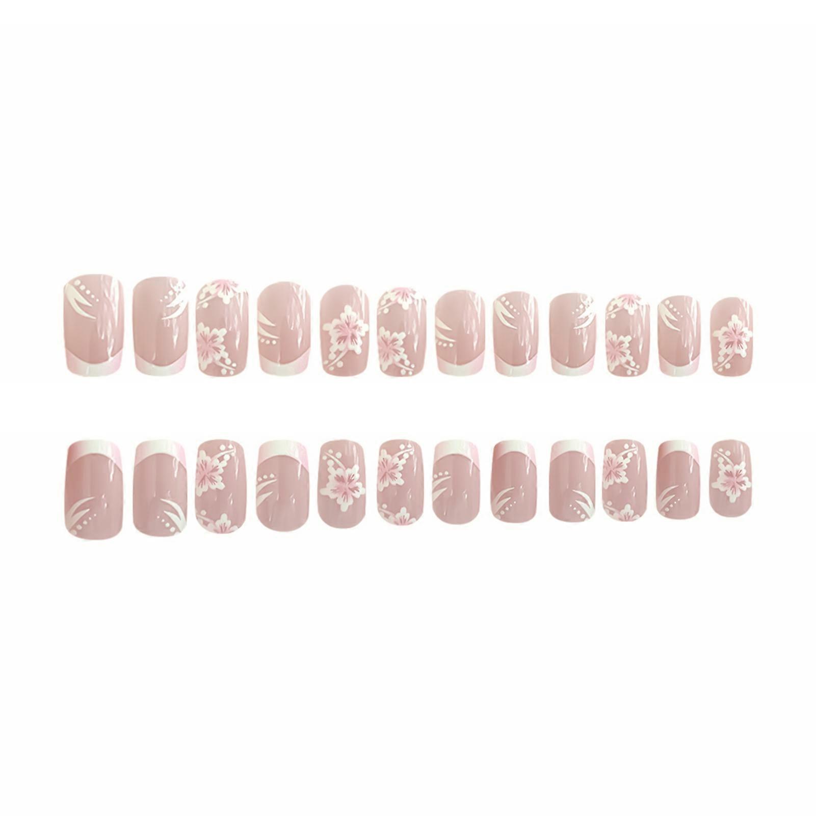 Nude Pink Press on Nails Medium Sweet & Charming Reusable False Nails