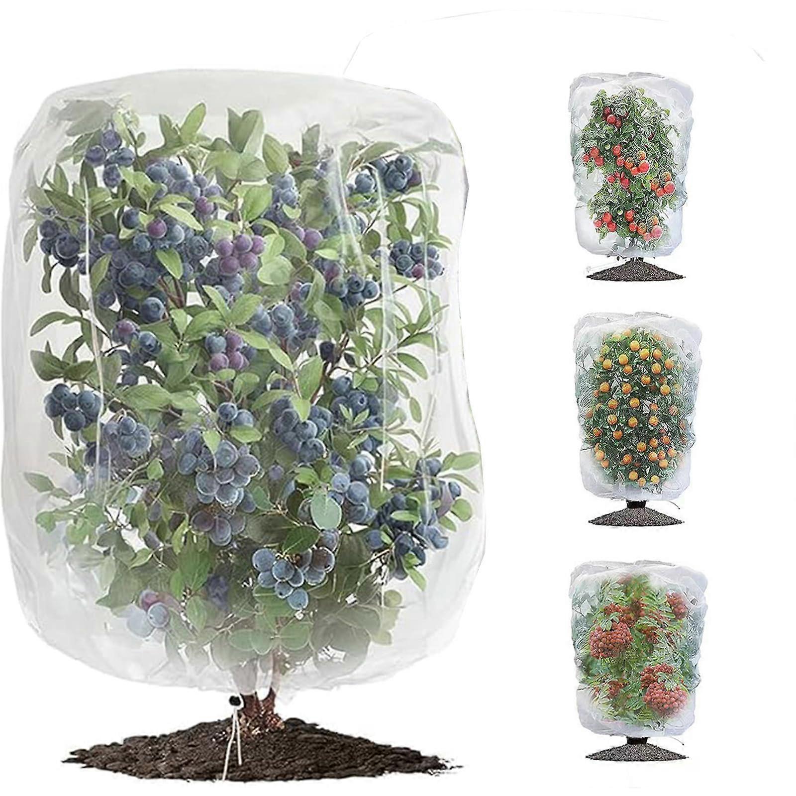 4er-Pack Obstbaumnetz, Heidelbeernetz-Busch mit Kordelzug, schützendes Gartennetz