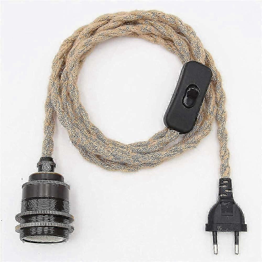 Vintage Hemp Rope Pendant Lamp Kit with Switch Socket
