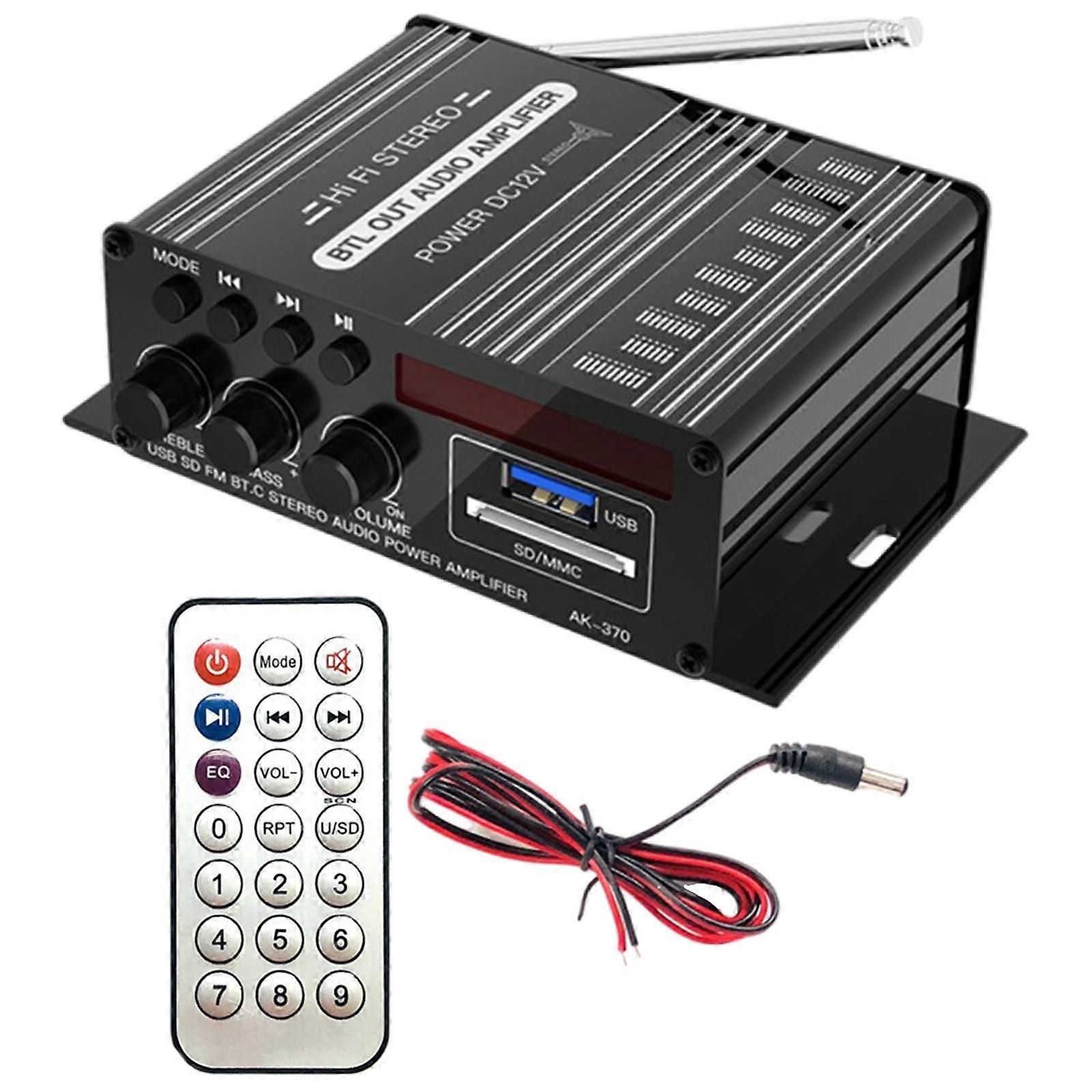 2 Channel Car Amplifier MP3 Ape Flac WMA Format DC 12V Portable for Desktop