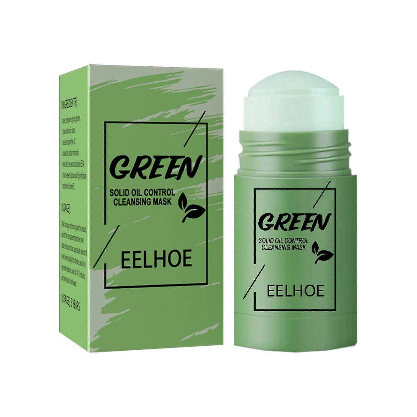 2025 Latest Model  Green Tea And Eggplant Solid Mask, Facial Deep Cleansing