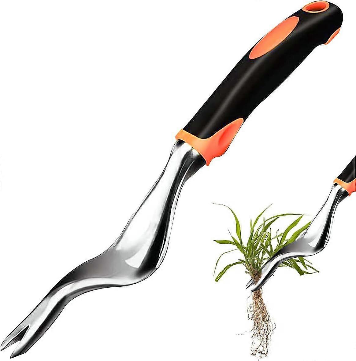 Manual Weeder, Root Puller, Weed Extractor, Weeding Tool, Weed Puller, Weeder, Remove Weeds, with Rubber Handle Tool, Length: 29.5 cm