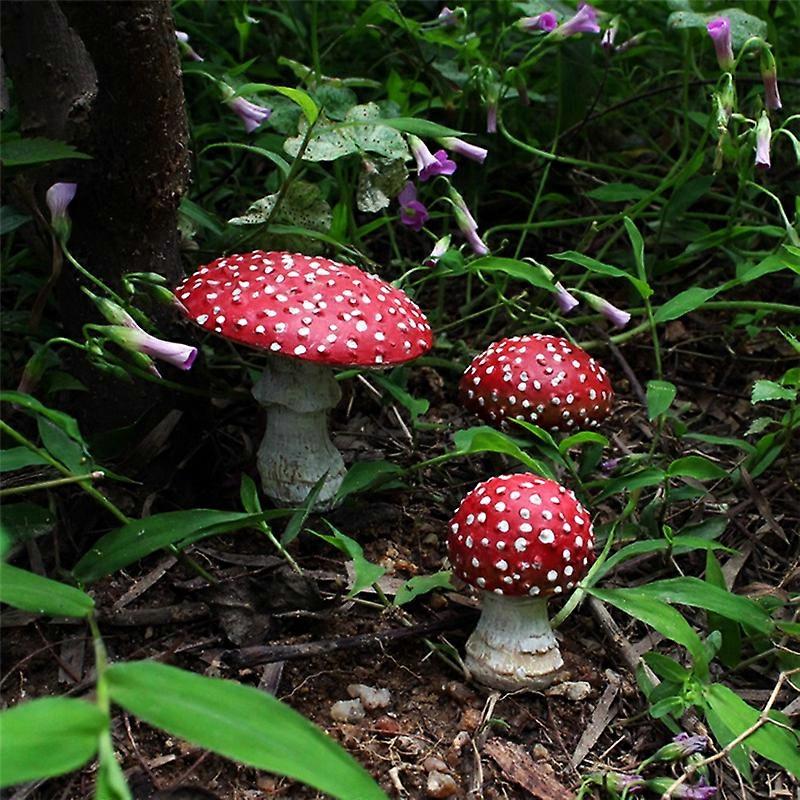 3Pcs/Set Mini Mushroom Glow in the Dark Resin Crafts