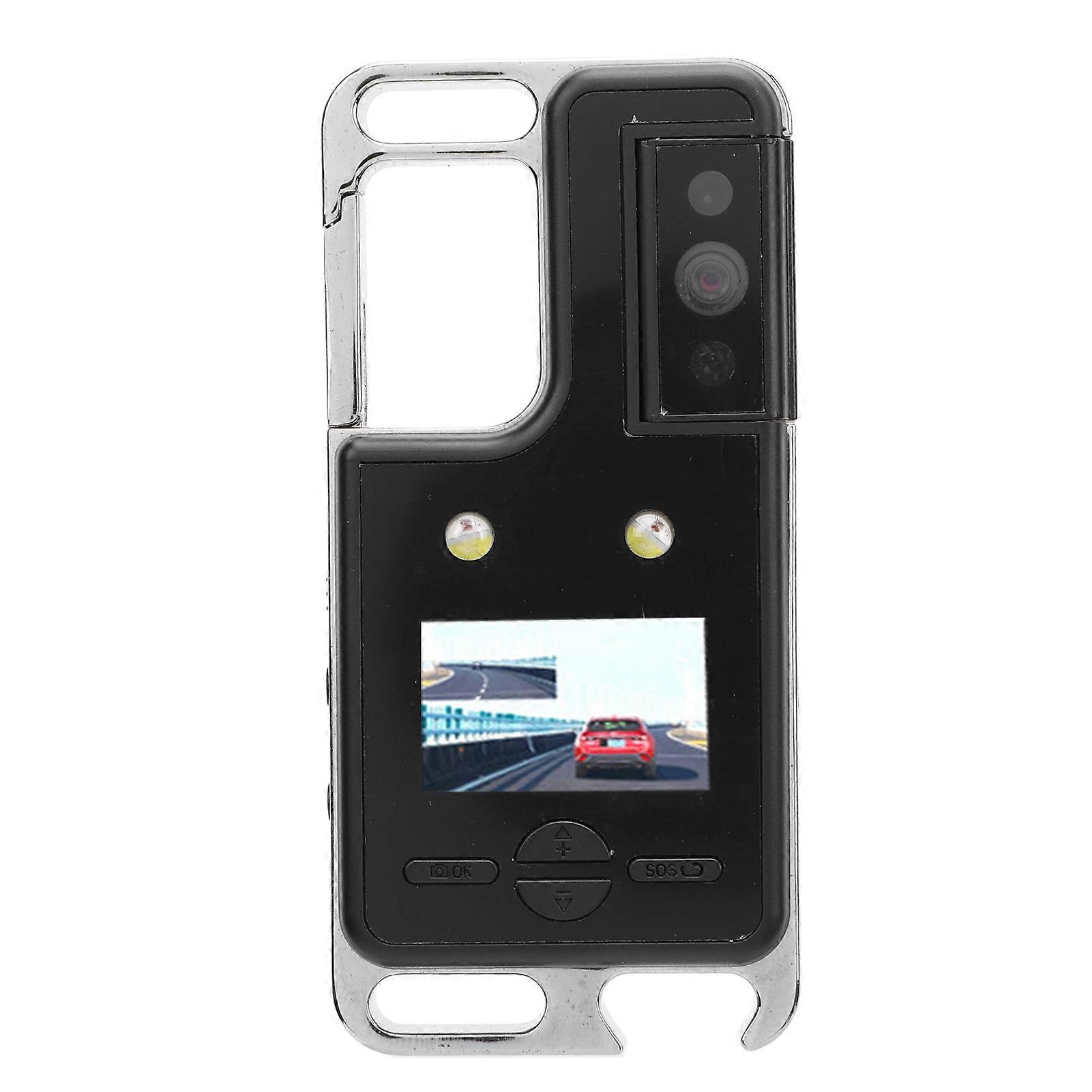 Caméra 2K Objectif rotatif à 180 degrés Clip arrière d’écran de 1,14 pouce Enregistreur vidéo de cyclisme en plein air avec carte mémoire de 32 Go 