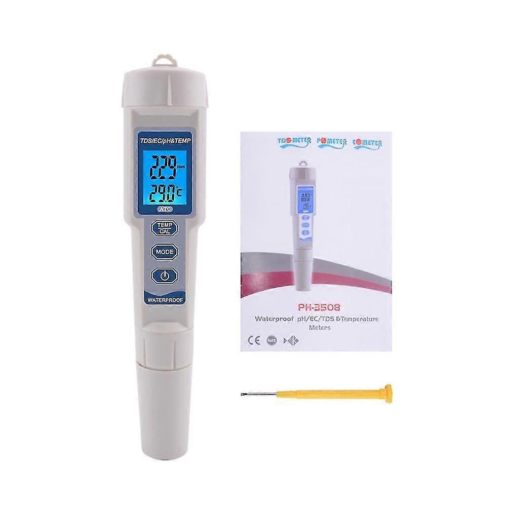 PH-3508 4 in 1 Digital Display Water Quality Tester PH EC TDS Temperature Meter