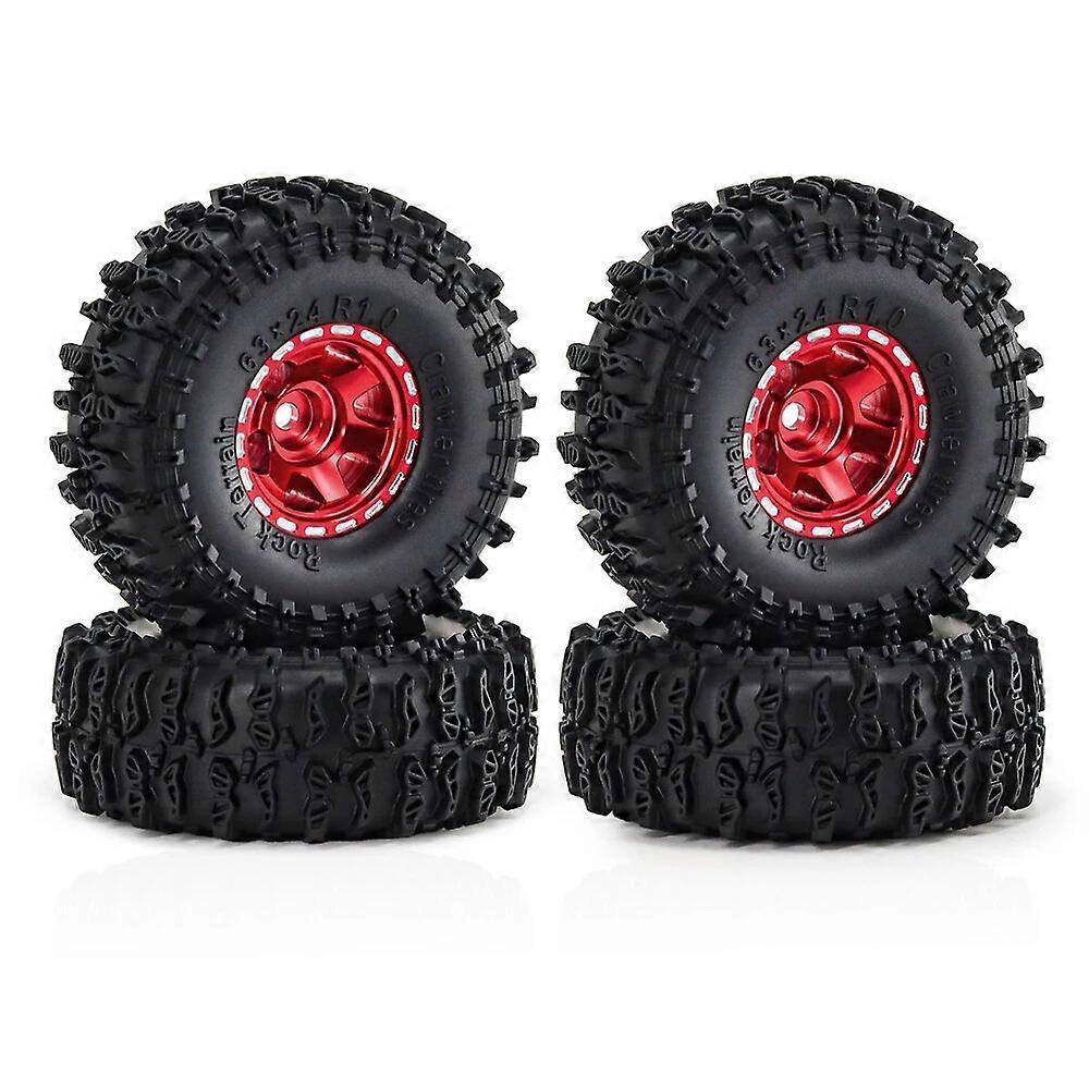 4PCS Upgraded 1 Inch Aluminum Alloy Blade Wheels JC Tire for TRX4M SCX24 FMS24 1/18 Climbing Rock Cr