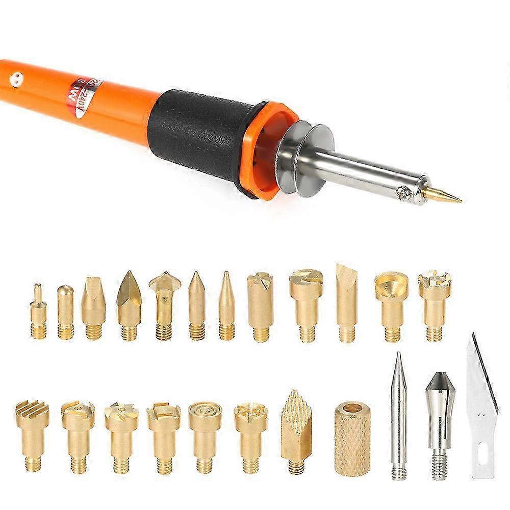 30W 24PCS Ahşap Yakma Kiti Pyrography, Oyma & Kabartma için İpuçları ile