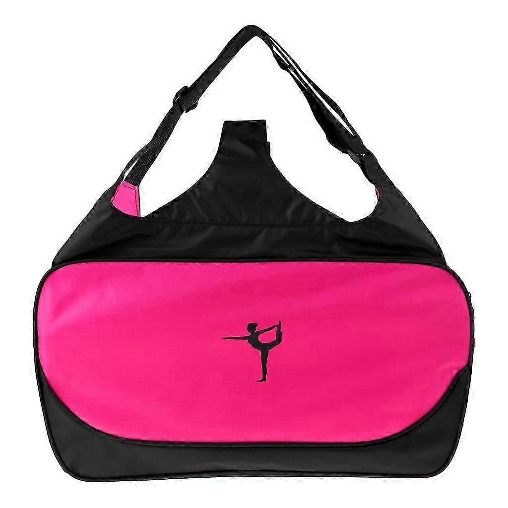 Large Capacity Water Resistant Wet/Dry Adjustable Yoga Mat Carrier Carrier Multi Purpose Storage Pockets with Zipper Closure-color: Rose Red