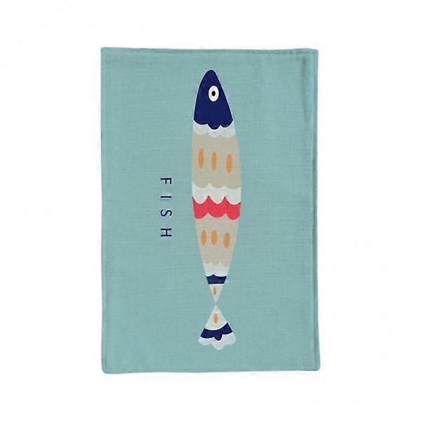 3X Mediterranean Fish Pattern Table Mat Rectangular Heat-insulated Place Mats B