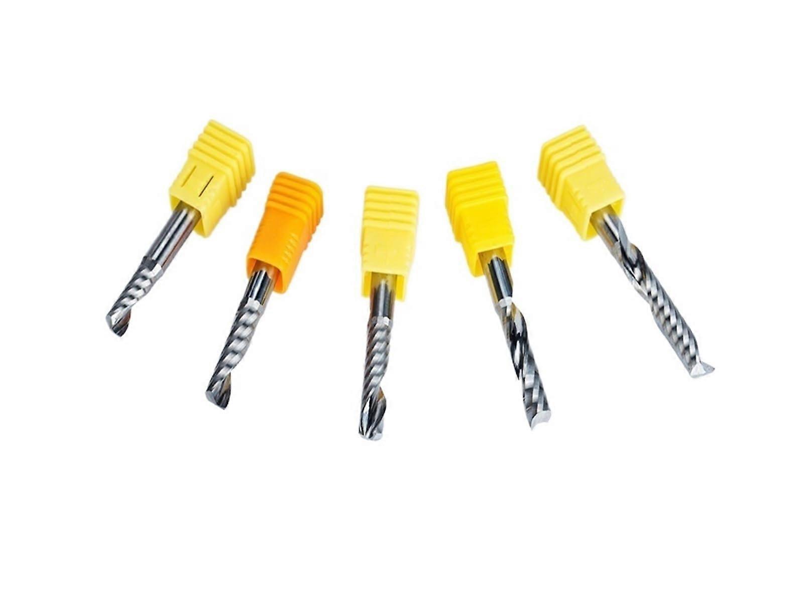 5pcs Router Bit: Single Flute Spiral Carbide Milling Cutter For CNC, 6mm Shank, Acrylic, 6x6x17mm