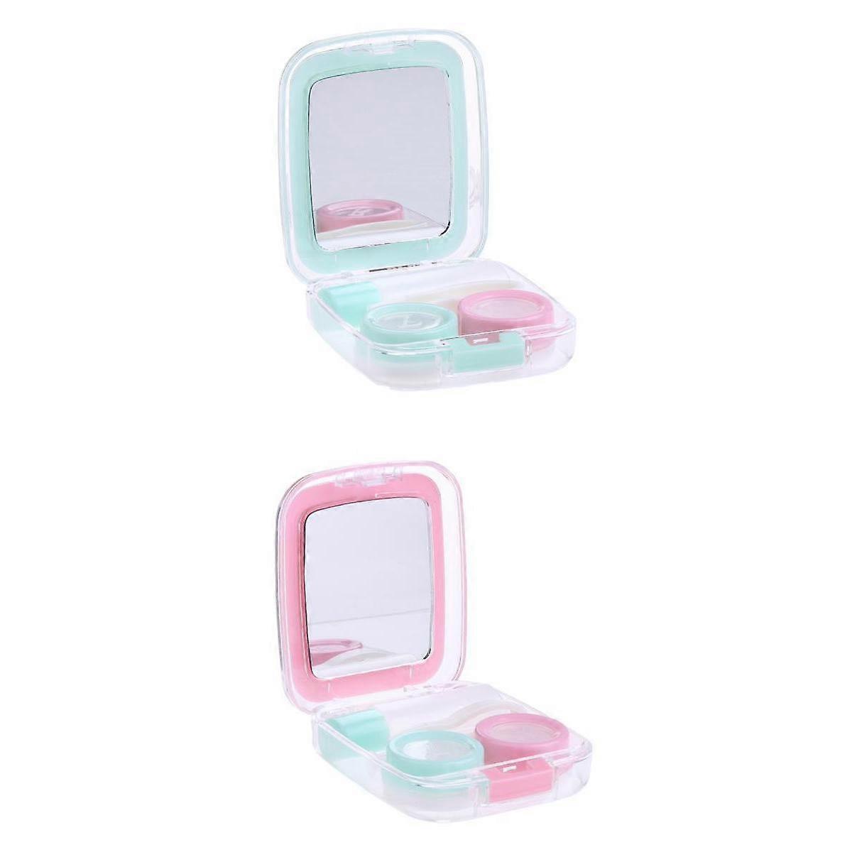 2pcs Travel Case Holder Storage Mirror Box Container