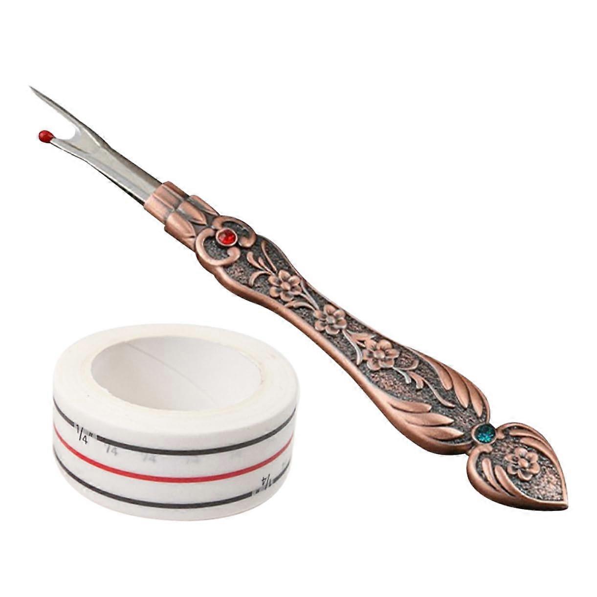 1Set Seam Ripper Tool Retro Design Embroidery Removal Tool Thread Remover for Sewing Crafting Includes Seam Ripper Adhesive Tape for Easy Use
