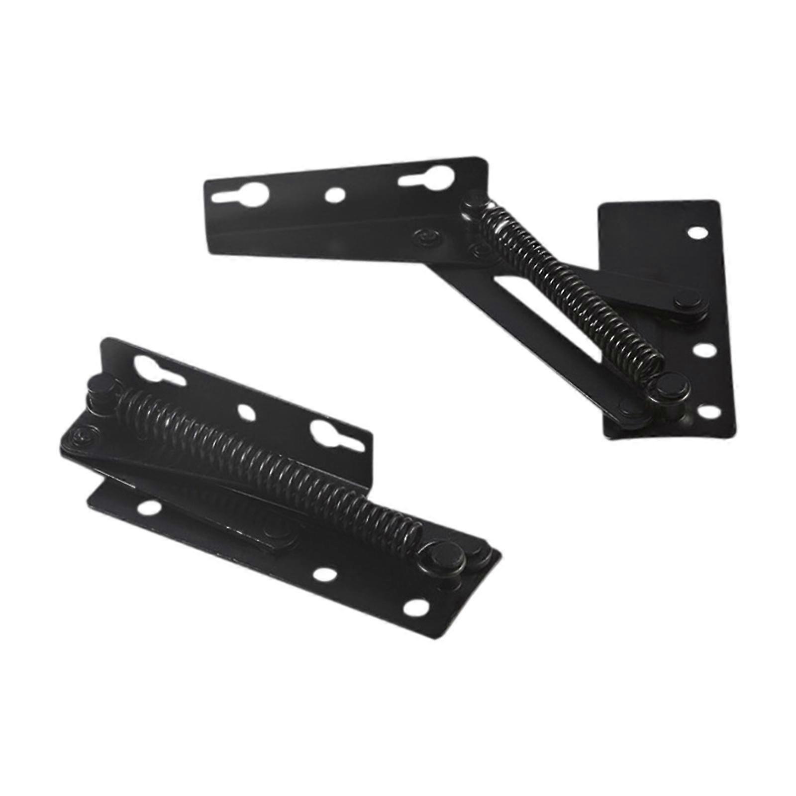 2Pcs 80 Degree Foldable Lifting Brackets Support Hinges Steel Spring Hinges