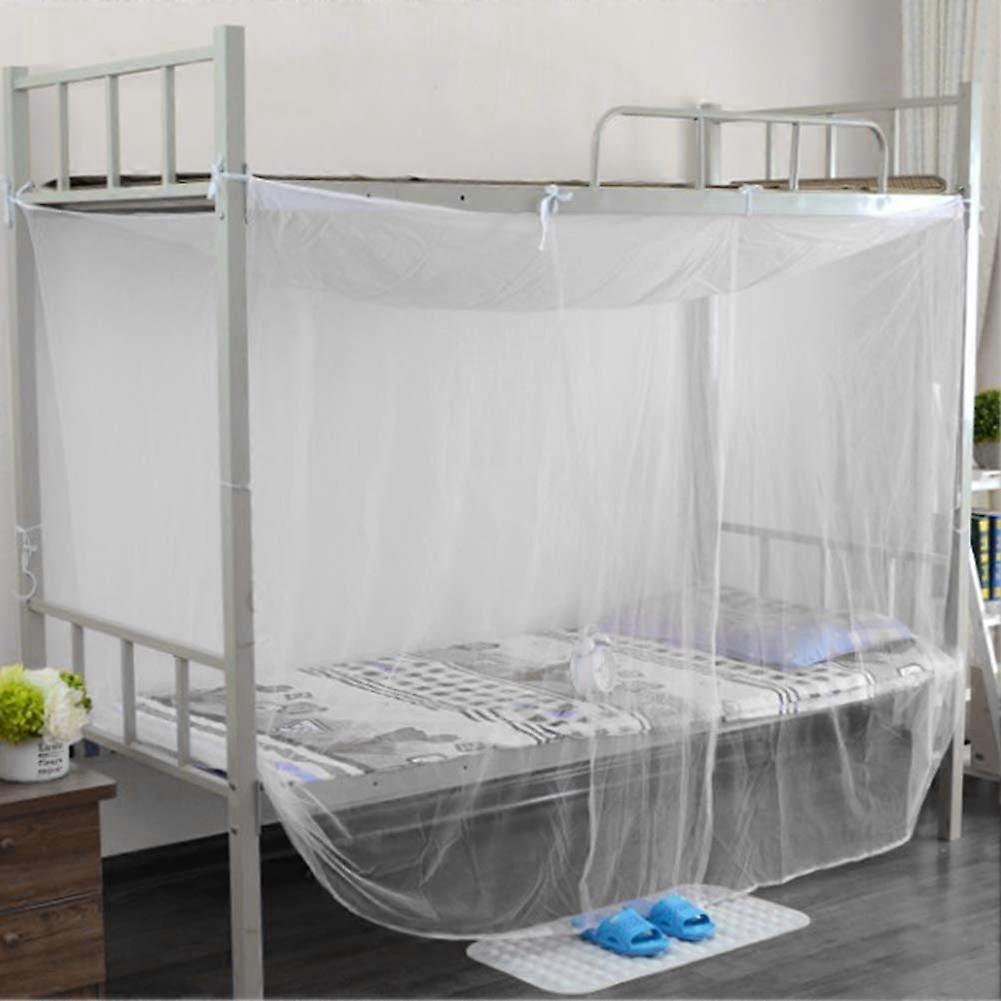 Mosquito Net Canopy Bed With Four Corner Posts, White, Large Dormitory Net 150 X 195 X 170 Cm (120 X 195 X 150 Cm)