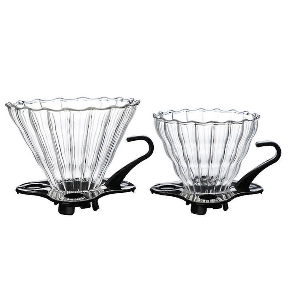 Glass Dripper Coffee Funnel Dripper Thickened Glass Coffee Cone Brewer Filter with Removable Base