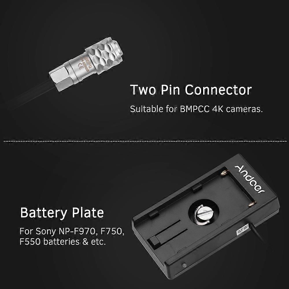 BMPCC 4K Power Supply Mount Plate Adapter with Spring Cable 35cm
