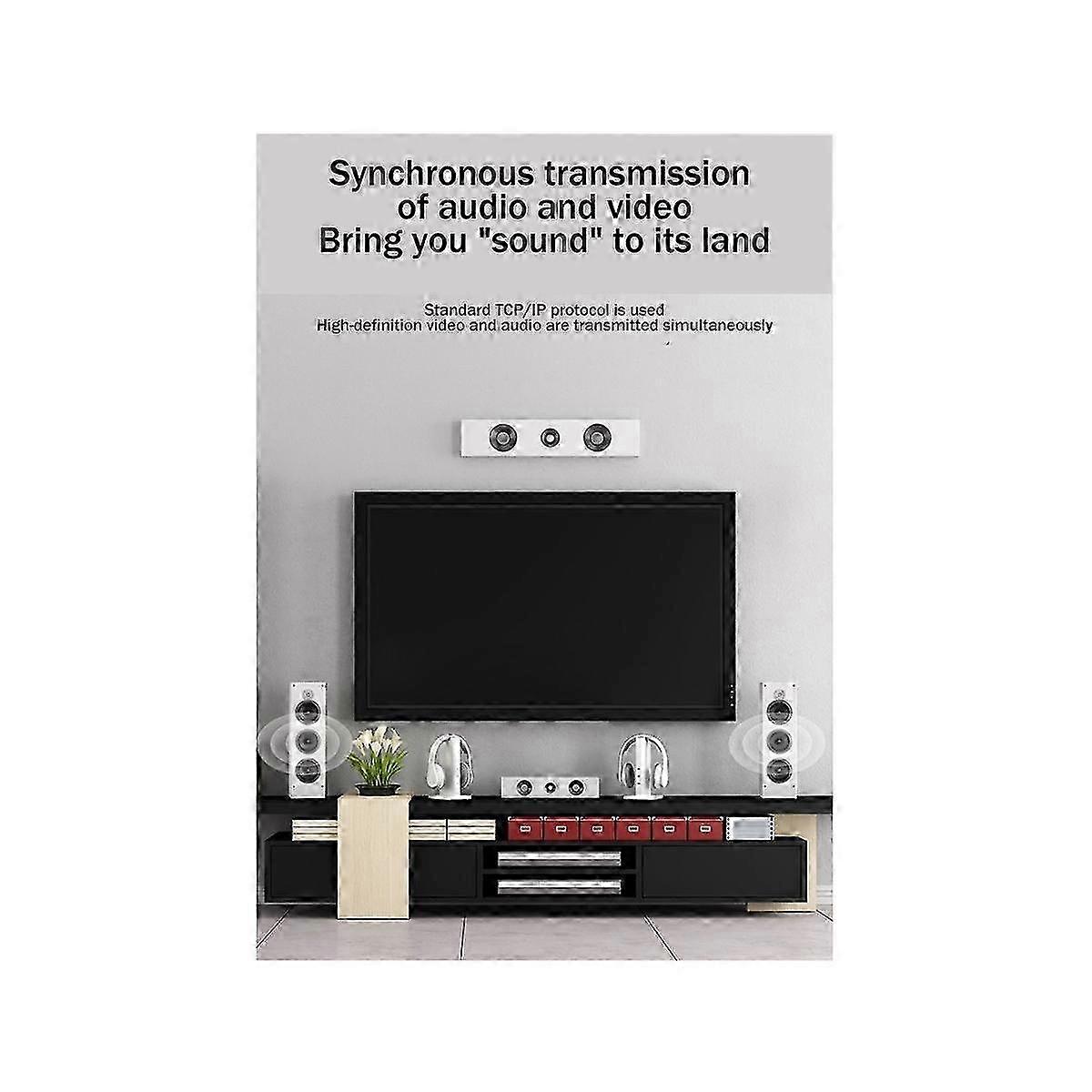 200M HD Network Extender 1080P -Compatible Transmitter Receiver Support POE Power Supply EU Plug