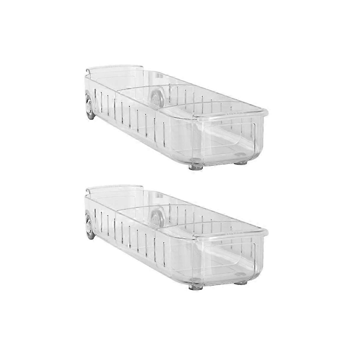 2 Pack Refrigerator Drawer Storage Box Kitchen Freezer Compartment Storage Box Sundries Storage Box