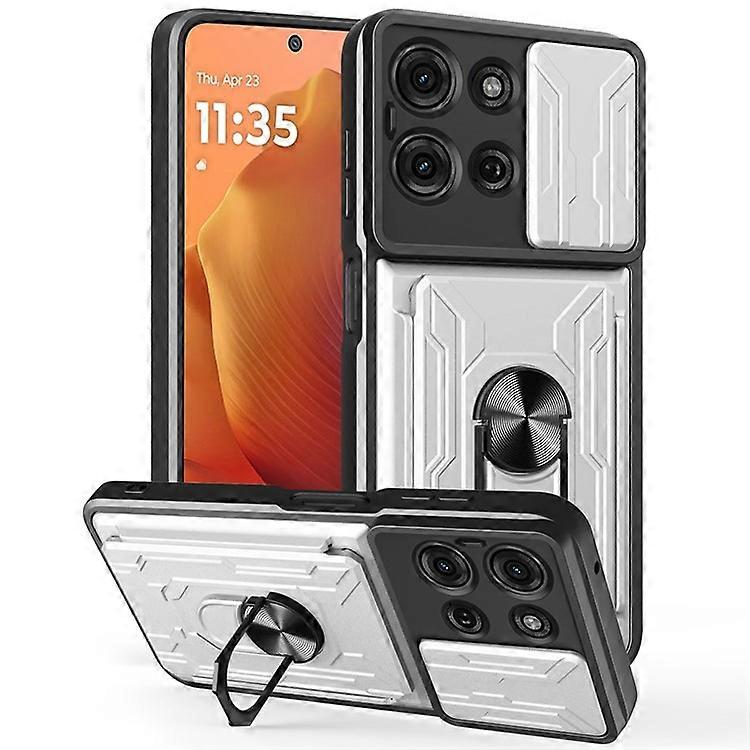 Compatible For Motorola Moto G75 5G Case PC + TPU Kickstand Phone Back Cover with Camera Slider