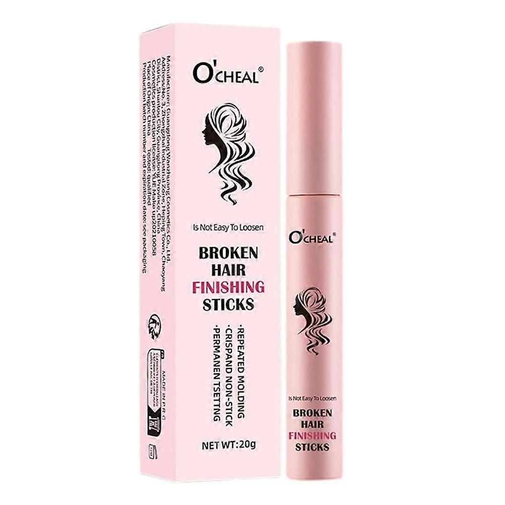 Pink (A)$Broken hair magic tool to fix hair cream, anti-frizz comb, bangs shaping stick, hair wax stick