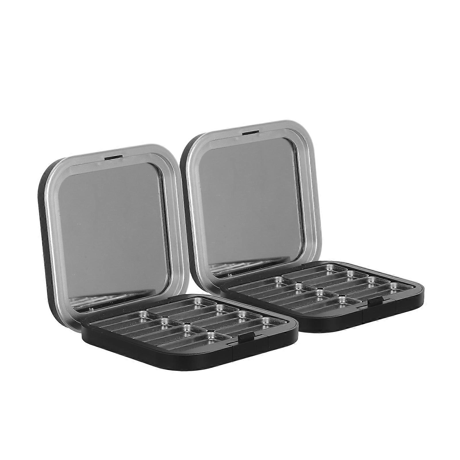 Here's a refined and professional product description based on your input:

 

**2PCS Matte Black Magnetic Empty Eyeshadow Palette – Refillable