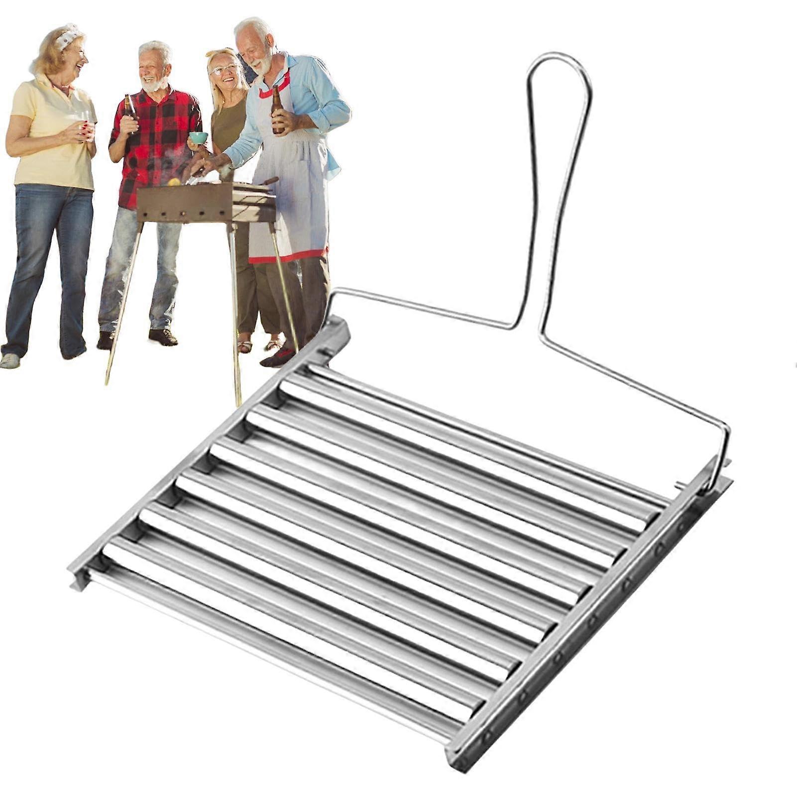 Wurst roller grill made of stainless steel Foldable hot dog rolling basket