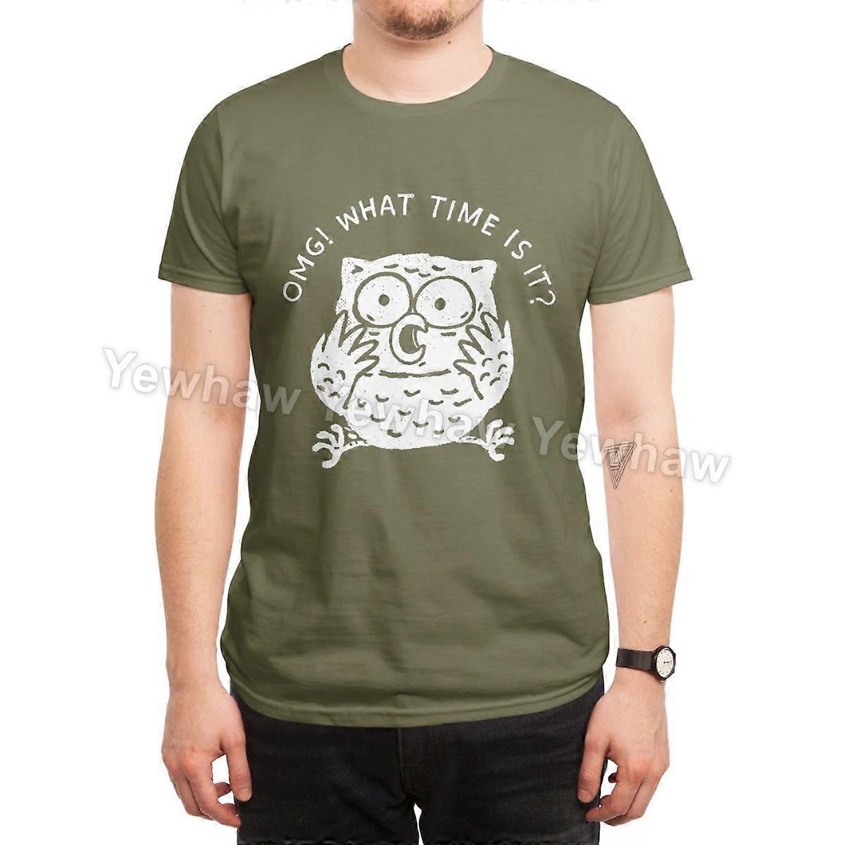 What Time Is It? T-Shirt owl surprised hand-drawn funny typography