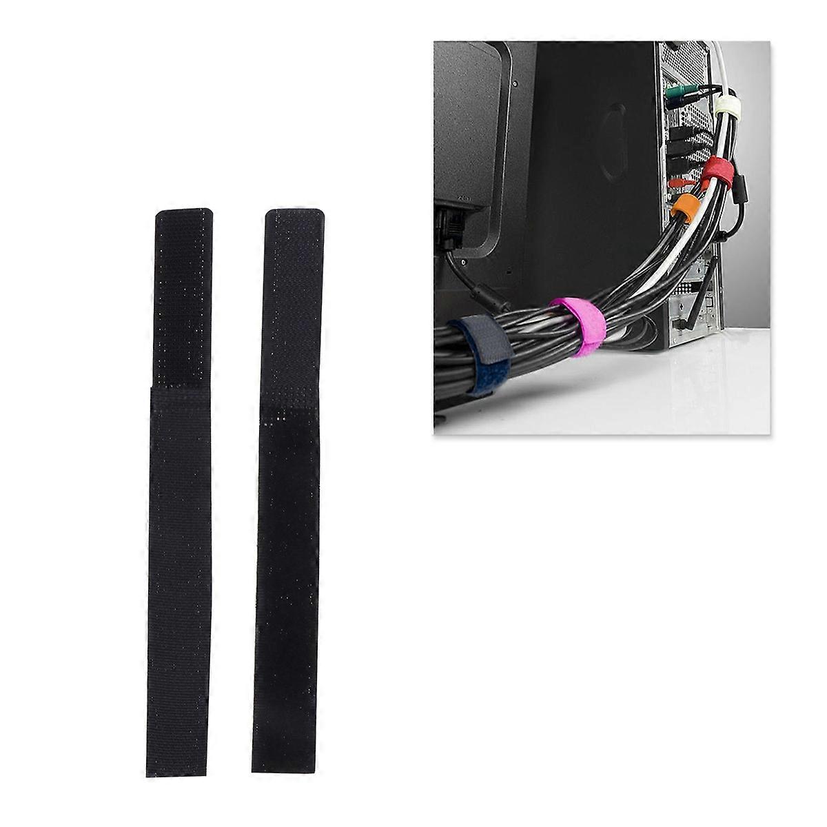 Data Cable Organizing Straps Black 18X2X03Cm Hook And Loop Closure For Electronic Devices 10Pcs