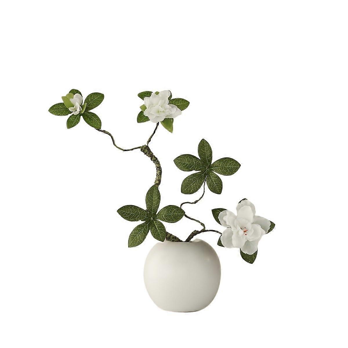 Blumen knstlich Simulation Weiß Keramik Vase Wohnzimmer Dekorative Anordnung Azalee