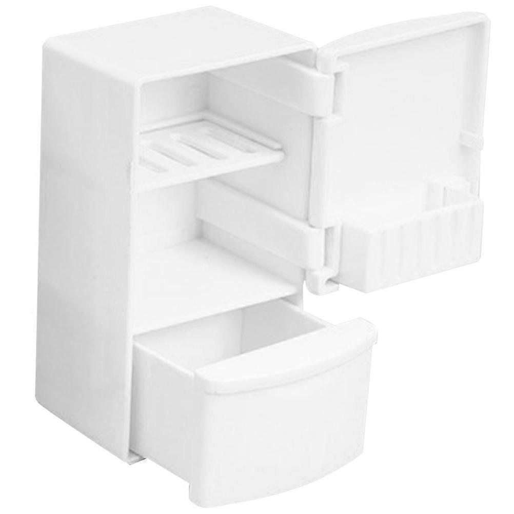 Miniature Refrigerator White Plastic for Decor Mini Things with Creativity Stimulus