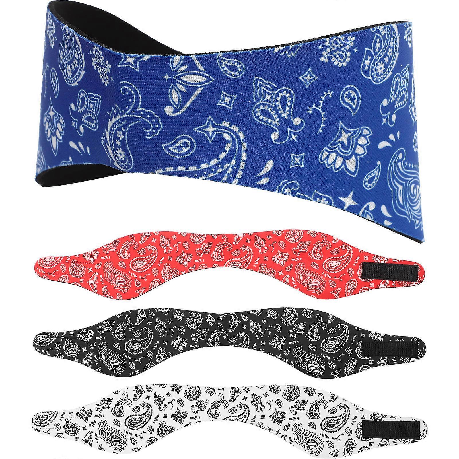 Waterproof Swimming Headbands Ear Protection Adjustable Fit 59x9.5cm Neoprene 4Set