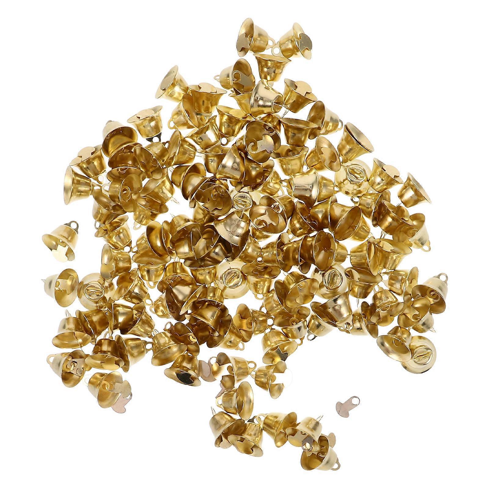 Golden Christmas Bell Pendant DIY Ornament – 120pcs Mini Bells for Tree Decorations, Holiday Crafts, Wind Chimes & Family Fun