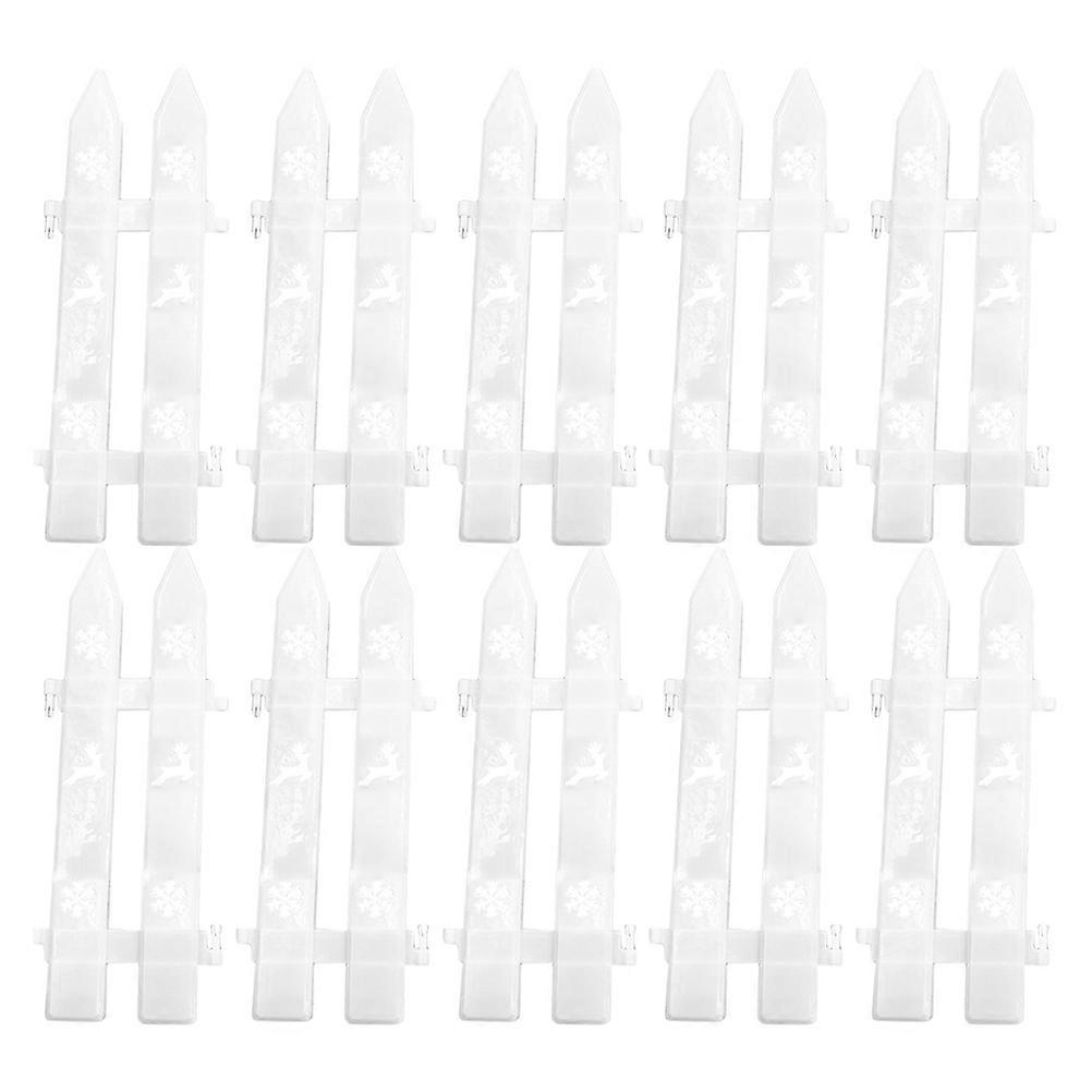 גדר חצר גדר גינה קטנה גדר חיצונית מפלסטיק לקישוט בית חג המולד 30.00X10.00X0.50 ס"מ 20 יחידות